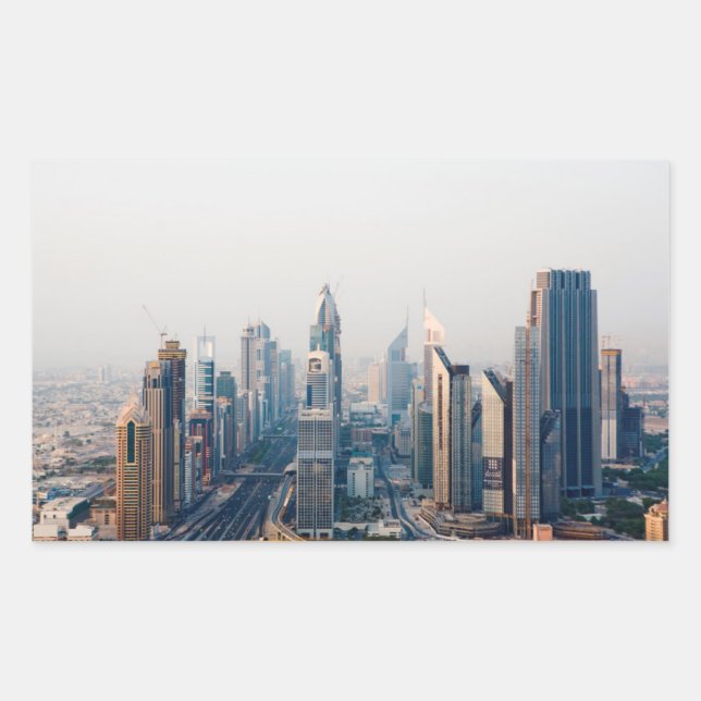 Pegatina Rectangular Calle Sheikh Zayed (Anverso)
