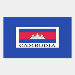 Pegatina Rectangular Camboya