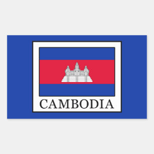 Pegatina Rectangular Camboya