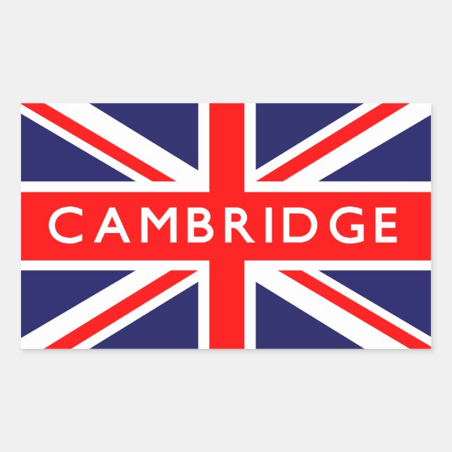 Pegatina Rectangular Cambridge : Bandera británica (Anverso)
