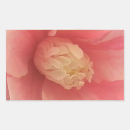 Pegatina Rectangular Camellia rosa
