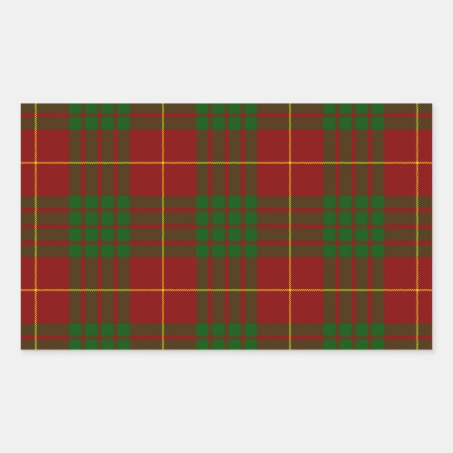 Pegatina Rectangular Cameron tartan green (Anverso)