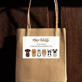 Pegatina Rectangular Caminata de perro, sentada de Mascotas, cuidado de