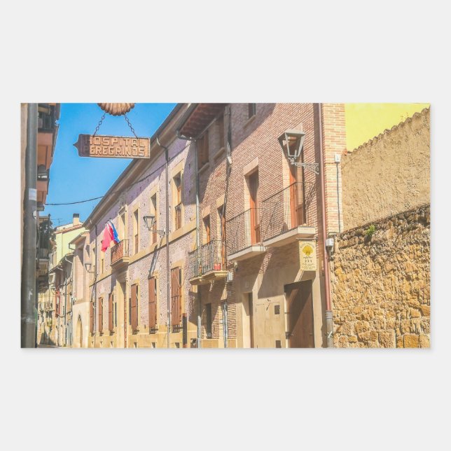Pegatina Rectangular Camino de Santiago (Anverso)