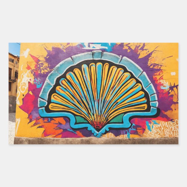 Pegatina Rectangular Camino de Santiago (Anverso)