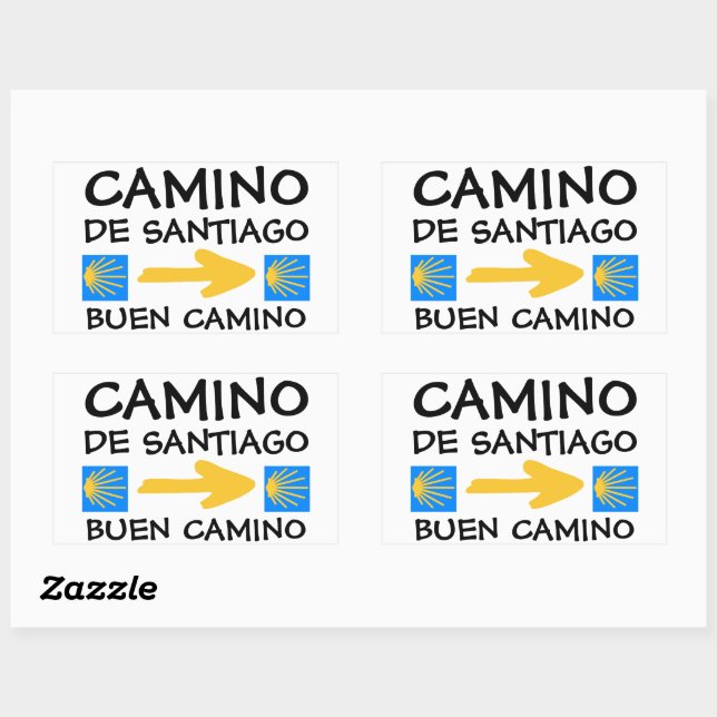Pegatina Rectangular Camino de Santiago (Hoja)