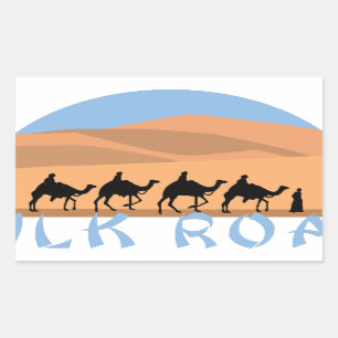 Pegatina Rectangular Camino de seda