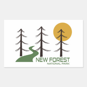 Pegatina Rectangular Camino del Parque Nacional de los Nuevos Bosques