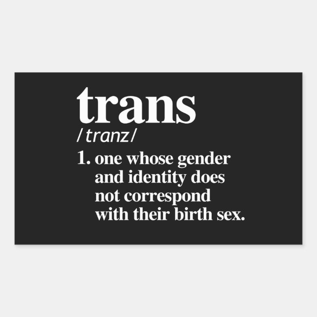 Pegatina Rectangular Camiseta de Definición Trans (Anverso)
