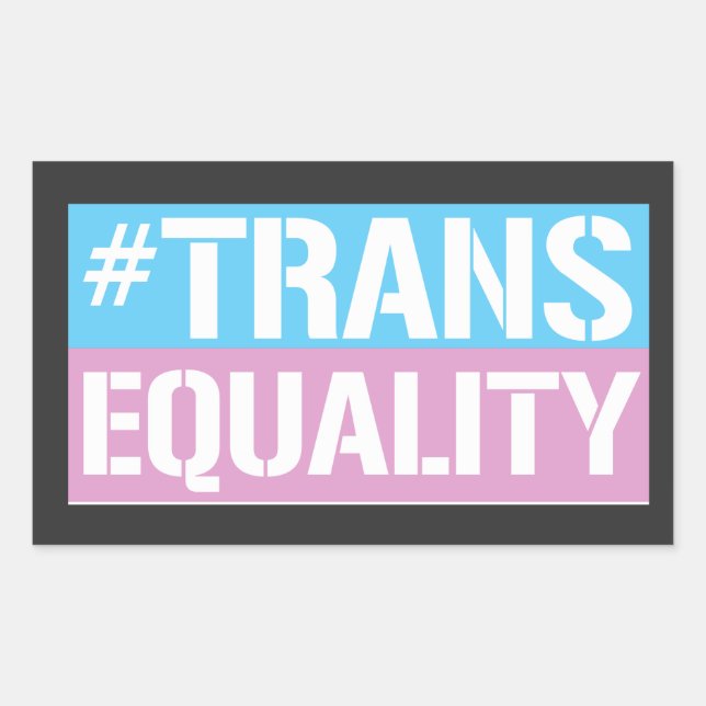 Pegatina Rectangular Camiseta de Igualdad Trans (Anverso)