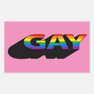 Pegatina Rectangular Camiseta GAY