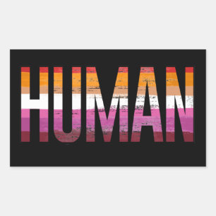 Pegatina Rectangular Camiseta Humana Lesbiana