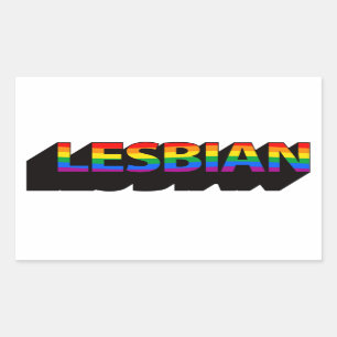 Pegatina Rectangular Camiseta LESBIANA
