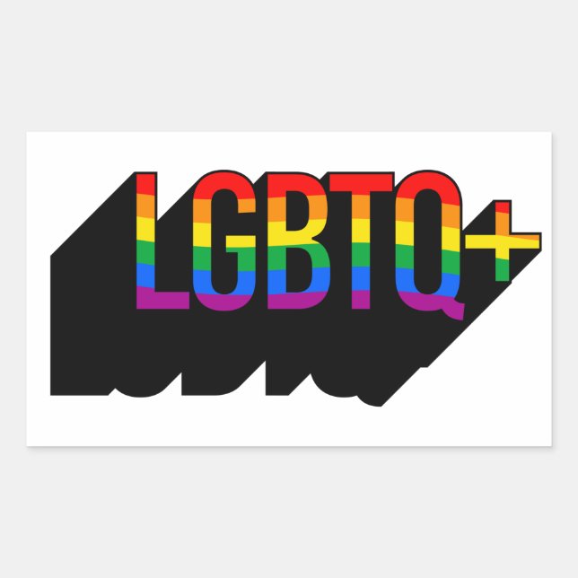 Pegatina Rectangular Camiseta LGBTQ+ (Anverso)