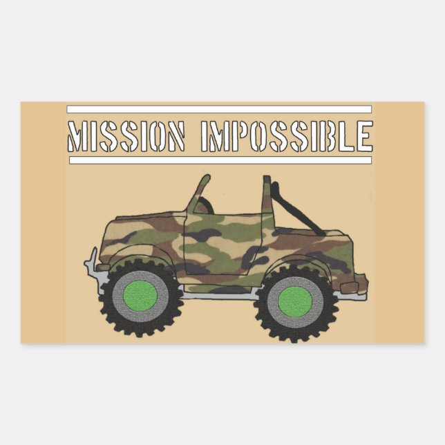 Pegatina Rectangular Camo Camouflage Fiesta de vehículos del ejército (Anverso)