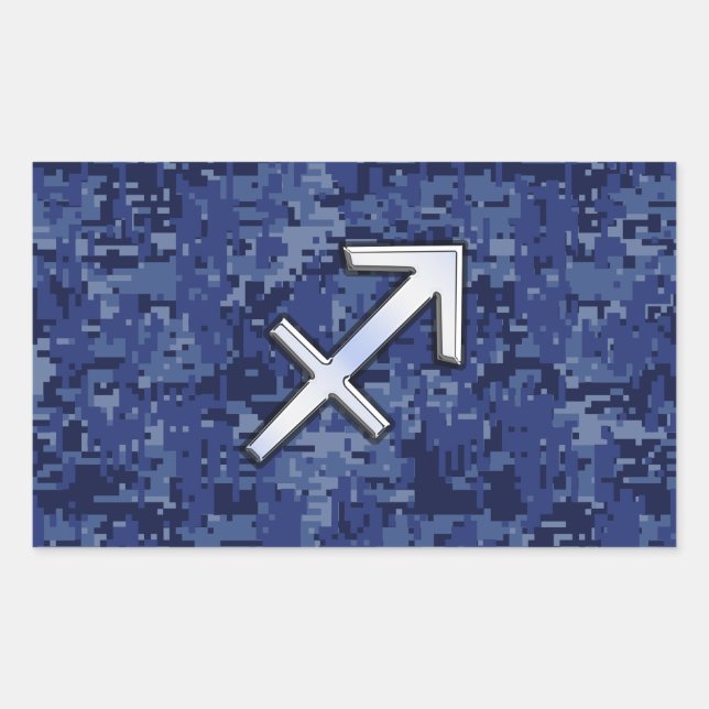 Pegatina Rectangular Camo digital de la Marina de Rótulo Zodiac Sagitta (Anverso)