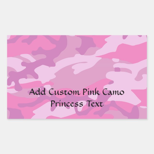 Pegatina Rectangular Camoflauge rosado (Anverso)