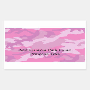 Pegatina Rectangular Camoflauge rosado