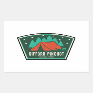 Pegatina Rectangular Campamento forestal nacional de Gifford Pinchot