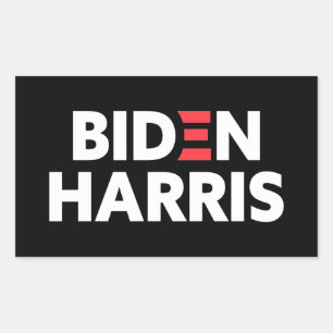 Pegatina Rectangular Campaña electoral Biden/Harris en blanco y negro