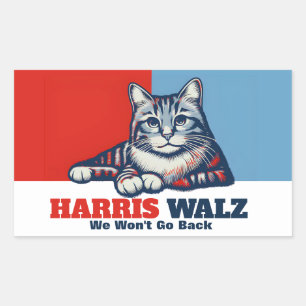 Pegatina Rectangular Campaña Harris Walz