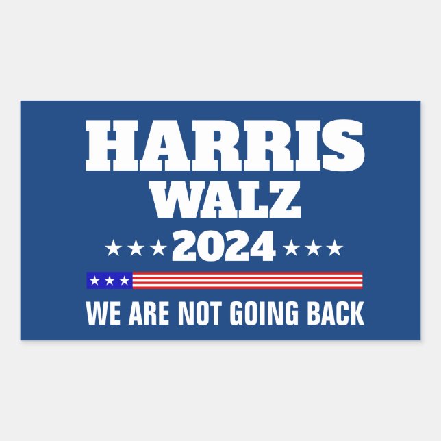 Pegatina Rectangular Campaña Harris Walz 2024 (Anverso)