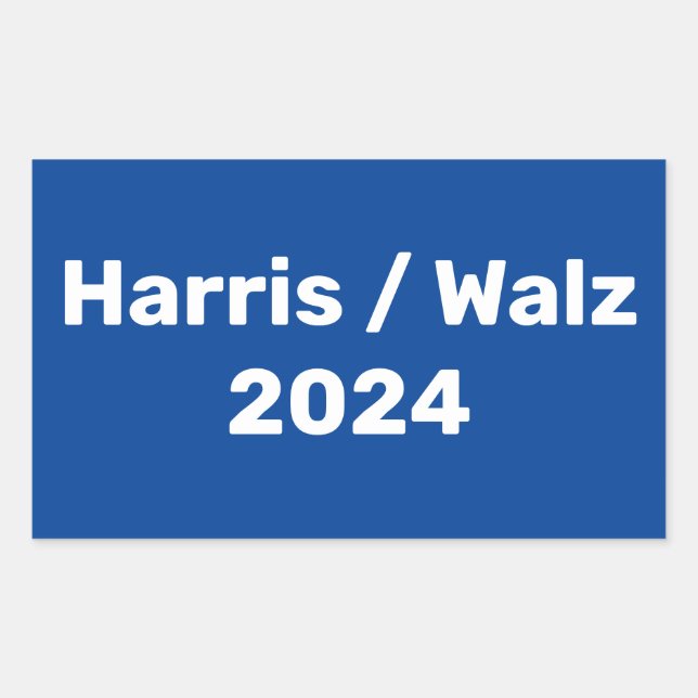 Pegatina Rectangular Campaña Presidencial Harris/Walz 2024 (Anverso)