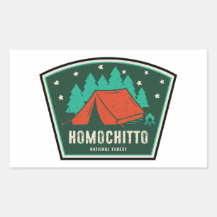 Pegatina Rectangular Camping de Homochitto National Forest Mississippi