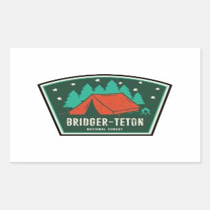 Pegatina Rectangular Camping Forestal Nacional Bridger-Teton