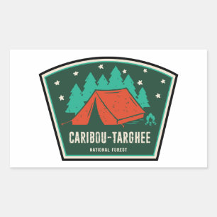 Pegatina Rectangular Camping Forestal Nacional Caribou-Targhee