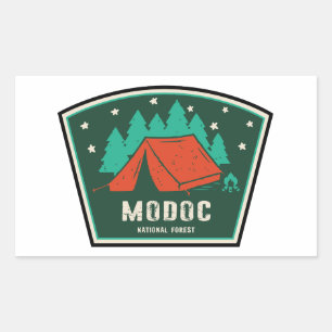 Pegatina Rectangular Camping Forestal Nacional de Modoc