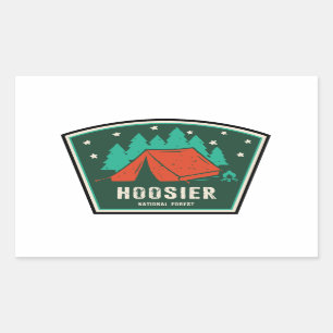 Pegatina Rectangular Camping forestal nacional Hoosier