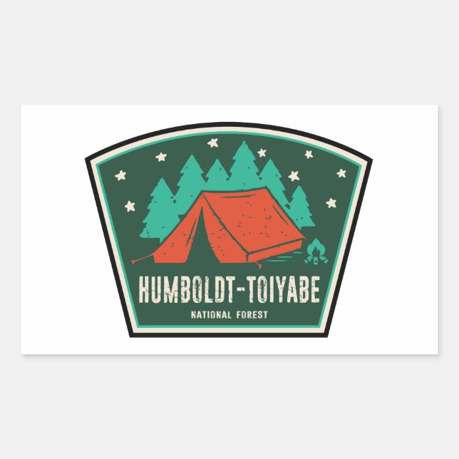 Pegatina Rectangular Camping Forestal Nacional Humboldt-Toiyabe (Anverso)