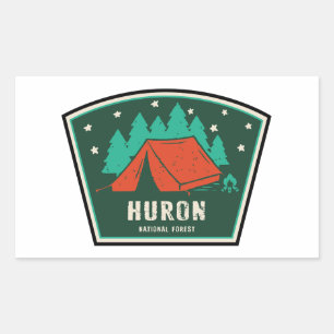 Pegatina Rectangular Camping Forestal Nacional Huron