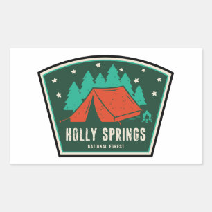Pegatina Rectangular Camping Holly Springs National Forest Mississippi