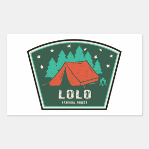 Pegatina Rectangular Camping Montana