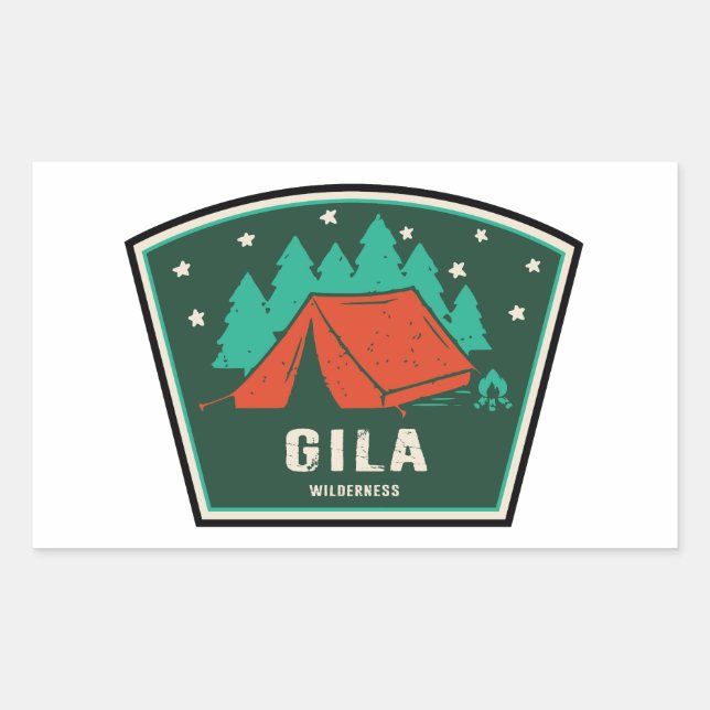 Pegatina Rectangular Camping Nuevo México (Anverso)