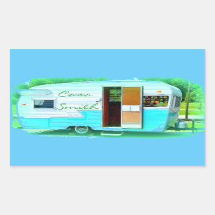 Pegatina Rectangular Campista retro modificado para requisitos