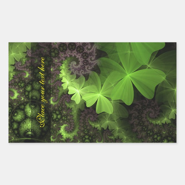 Pegatina Rectangular Campo St Patrick Shamrock (Anverso)