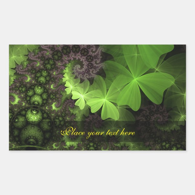 Pegatina Rectangular Campo St Patrick Shamrock (Anverso)