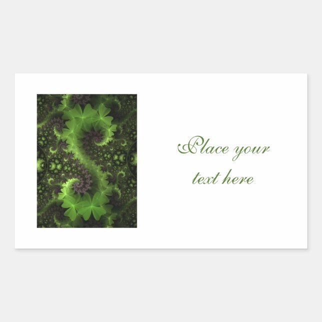 Pegatina Rectangular Campo St Patrick Shamrock (Anverso)