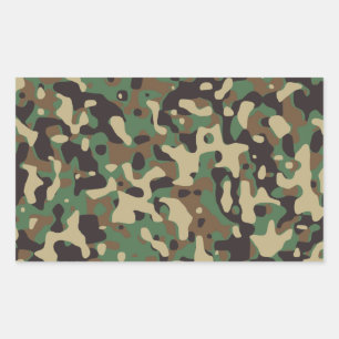 Pegatina Rectangular Camuflaje de bosque