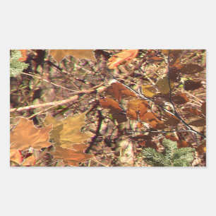 Pegatina Rectangular Camuflaje de Bush del bosque otoño
