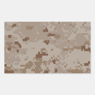 Pegatina Rectangular Camuflaje del desierto digital