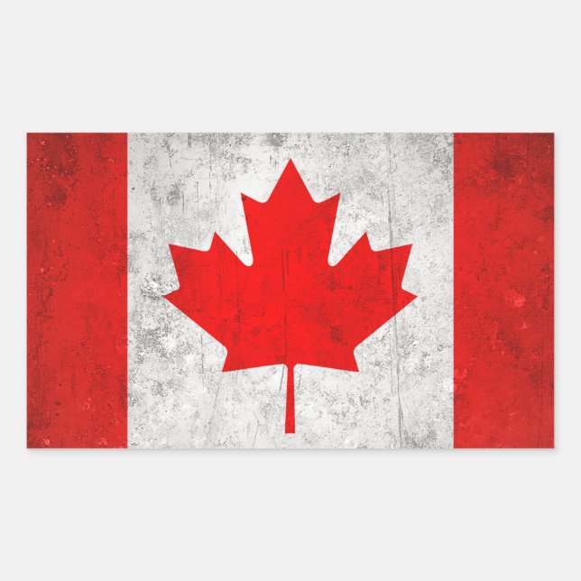 Pegatina Rectangular Canadá (Anverso)