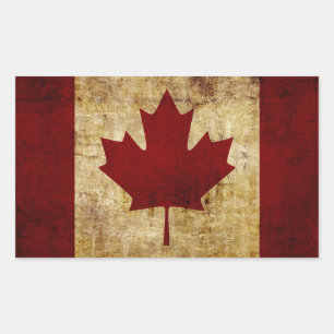 Pegatina Rectangular Canadá / Bandera ondulada