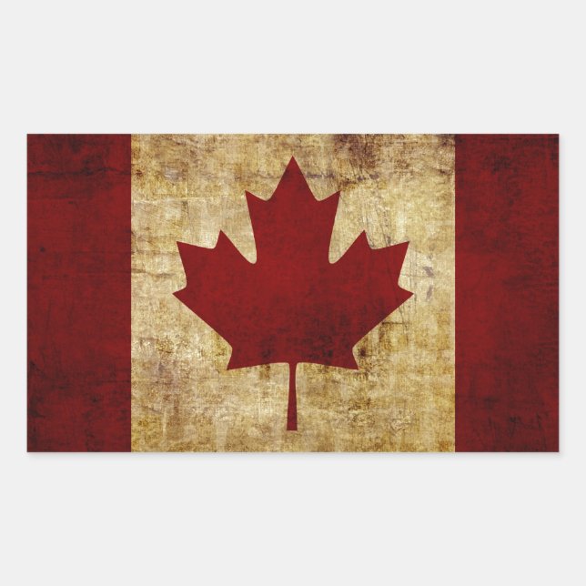 Pegatina Rectangular Canadá / Bandera ondulada (Anverso)