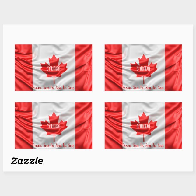 Pegatina Rectangular CANADÁ de mar a mar (Hoja)