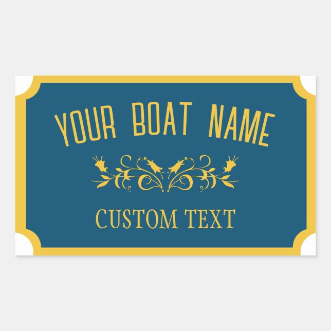Pegatina Rectangular Canal Boat Personalizado tradicional Rótulo de nom (Anverso)