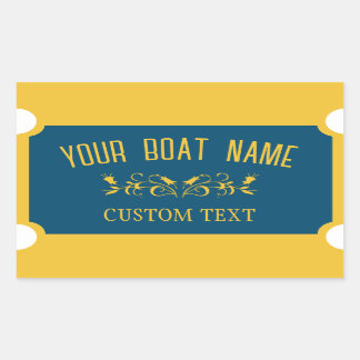 Pegatina Rectangular Canal Boat Personalizado tradicional Rótulo de nom
